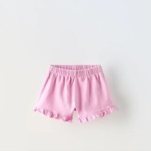 Nwt! Zara Kids Baby Girl Ruffle Shorts Pink
